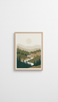 Forest green textured art print