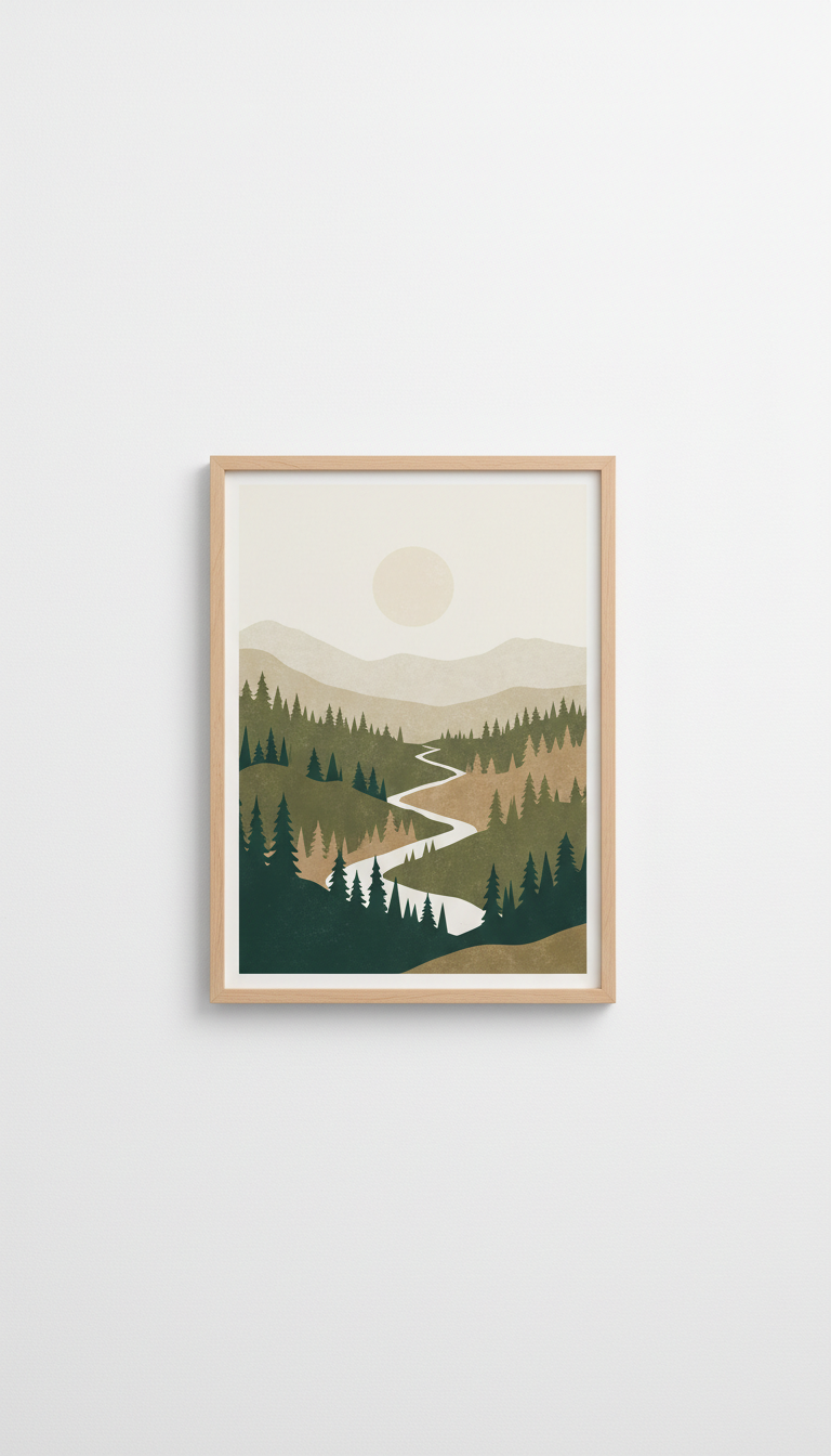 Forest green textured art print