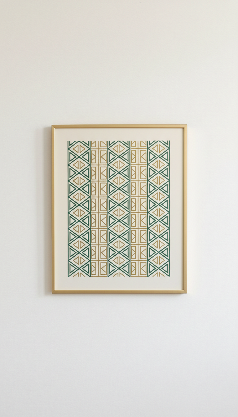 Muted gold geometric wall print